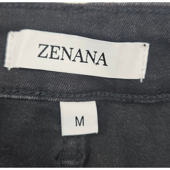 NWT Zenana black stretch grunge black cut off shorts sz M comfort summer emo - Picture 4 of 8